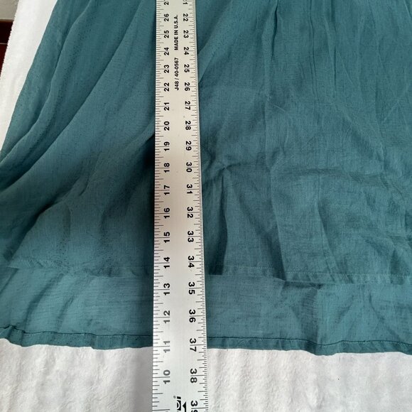 Marketplace Handmade Teal Cotton Tunic Dress With Embroidered Pocket Large New - Picture 7 of 7